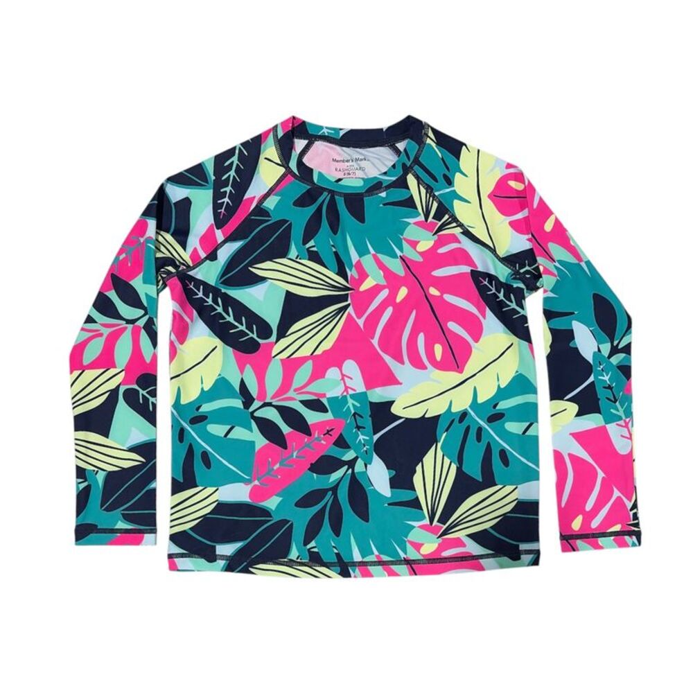 Member's Mark Girl's UPF 50+ Long Sleeve Crew Neck Rashguard - Multi